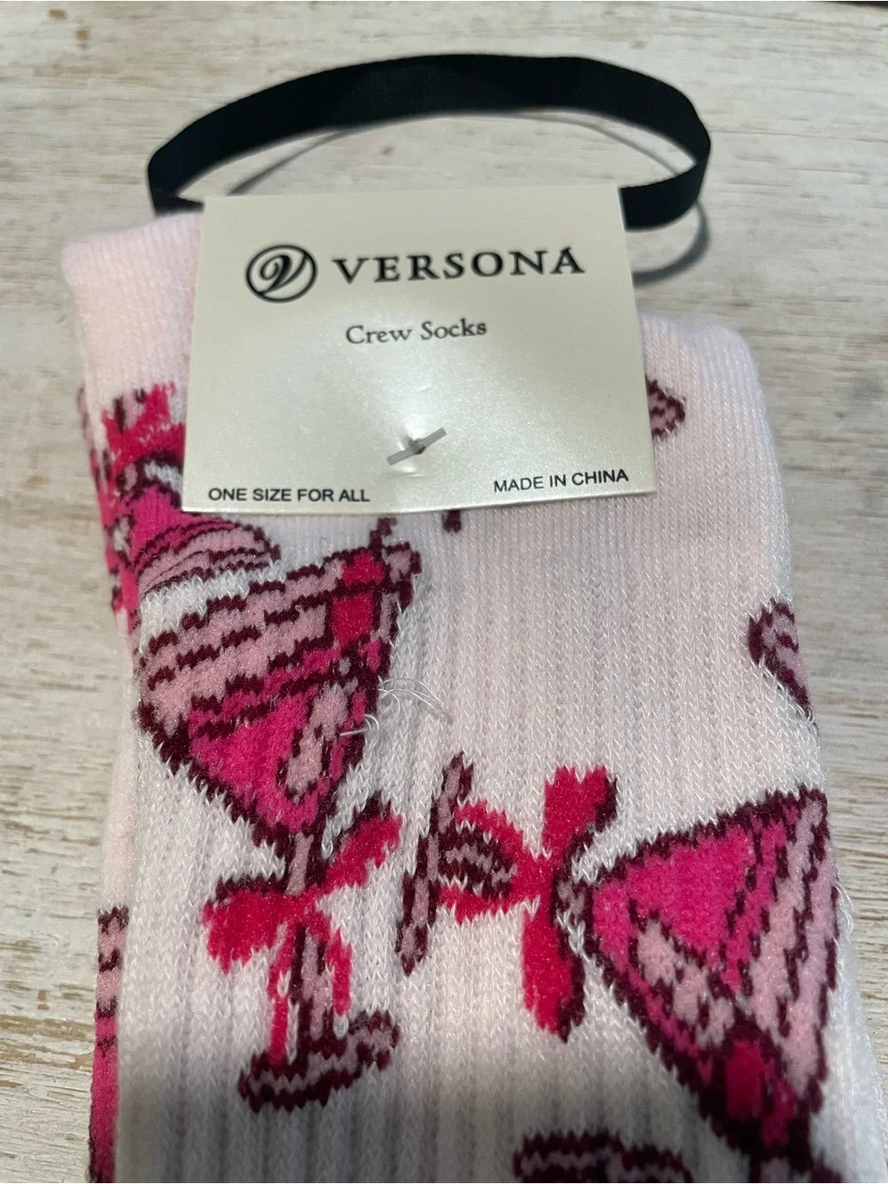 Versona Pink Martini Glass Socks